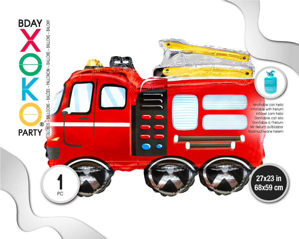[57502] GLOBO FOIL CAMION BOMBERO 68*59CM