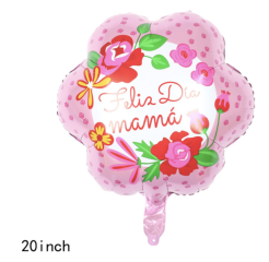 Feliz día Mamá rosas fucsia 18"