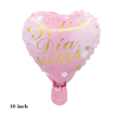 Feliz día mamá corazón rosa 9"