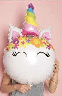 [58965] GLOBO UNICORNIO REDONDO ARCOIRIS