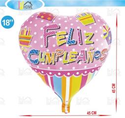GLOBO POLIAMIDA FELIZ CUMPLEAÑOS 18"