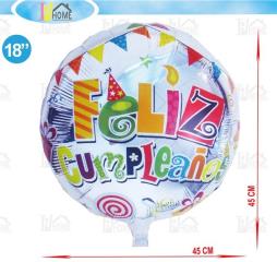 GLOBO POLI.FELIZ CUMPLE PIRULETA 18"