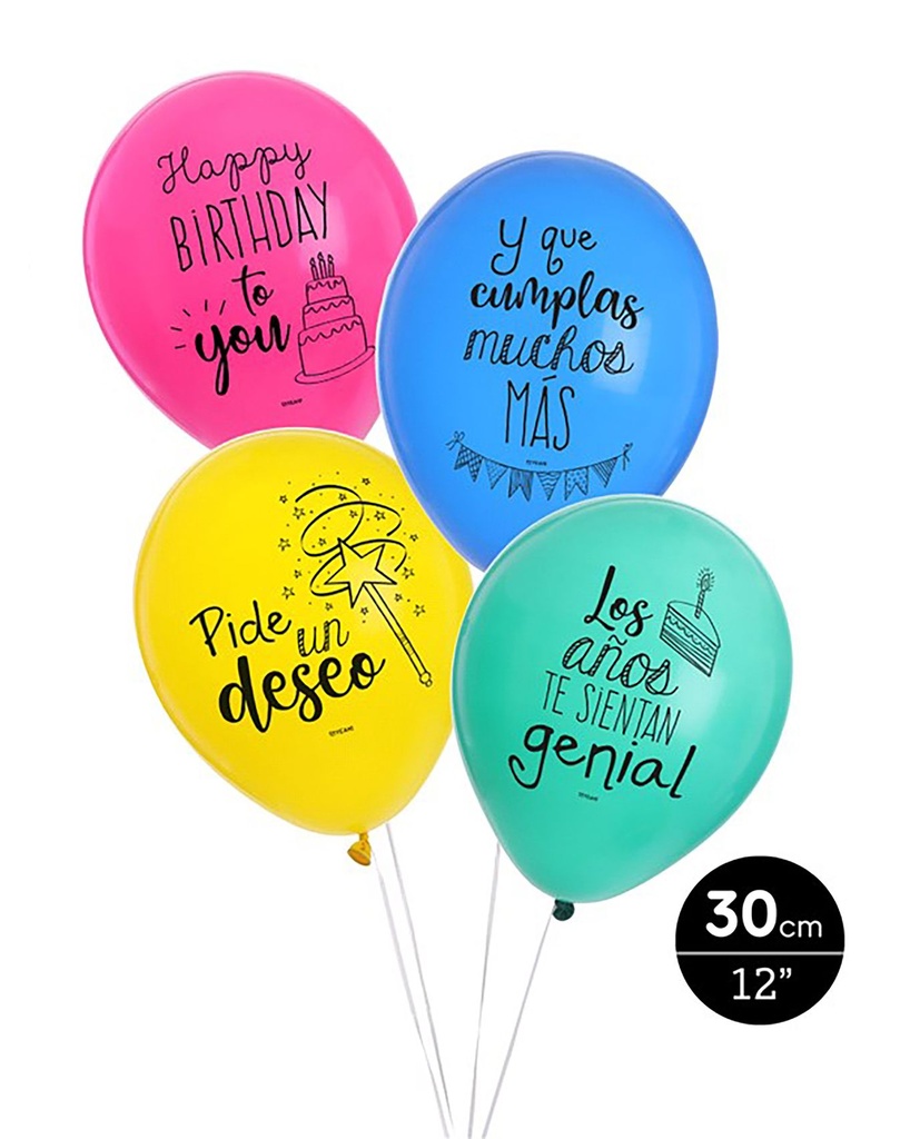 SET GLOBOS LATEX CUMPLE MOLÓN SURTIDO