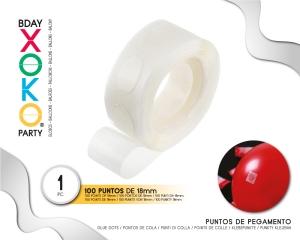 [57213] PUNTOS DE PEGAMENTO PARA GLOBOS 18MM (100) 1PC