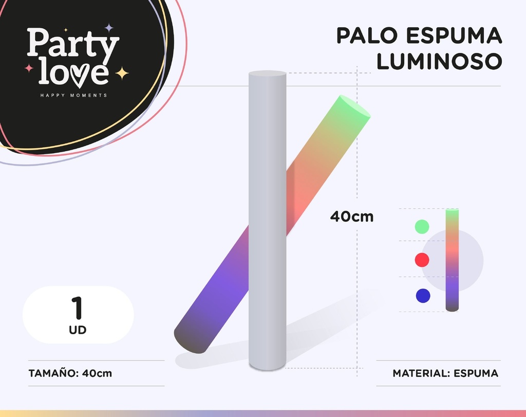 PALO ESPUMA LED 40 CM