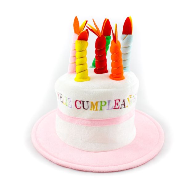 Gorro 26x21 cm. FELIZ CUMPLEAÑOS ROSA