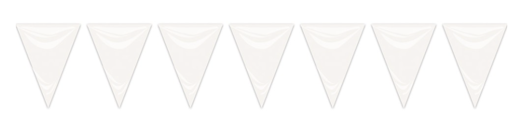 BANDERA TRIANG.PLÁSTICO BLANCO 20X30 CM. 25 MTS.