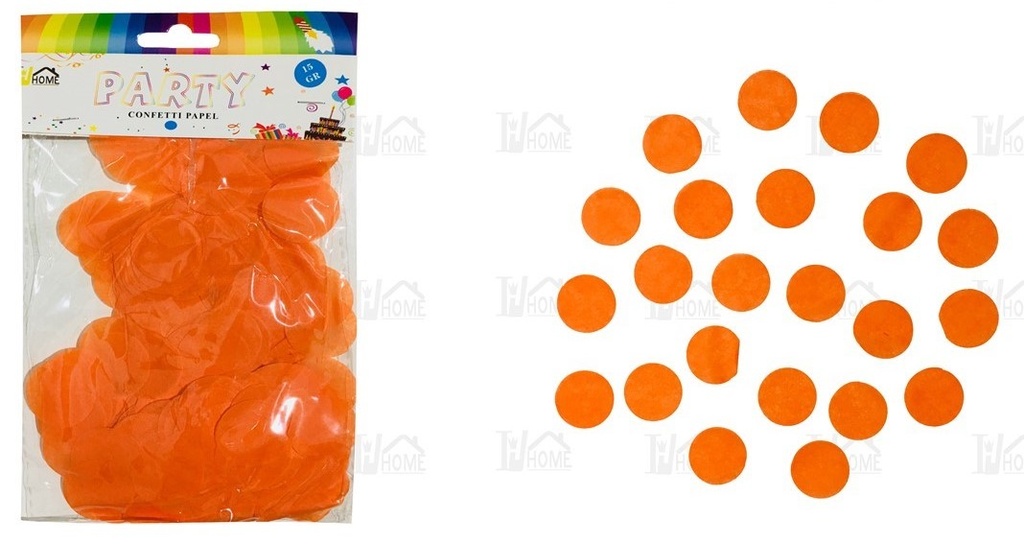 BOLSA DE CONFETTI PAPEL 15 GR REDONDO NARANJA