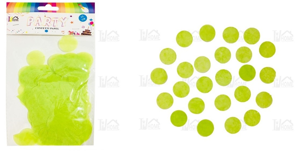 BOLSA DE CONFETTI PAPEL 15 GR REDONDO VERDE CLARO