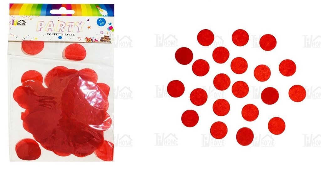 BOLSA DE CONFETTI PAPEL 15 GR REDONDO ROJO