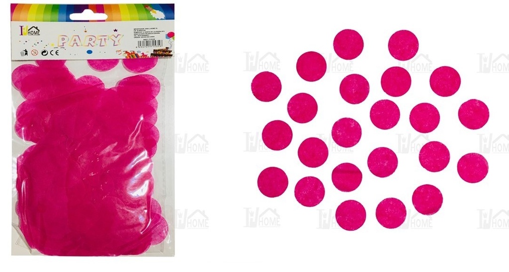 BOLSA DE CONFETTI PAPEL 15 GR REDONDO FUCSIA