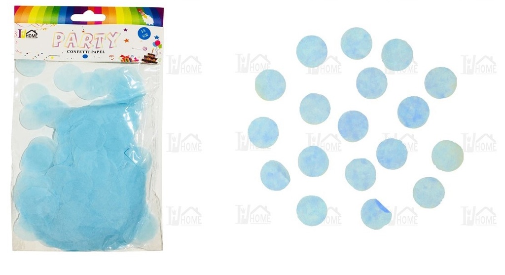 BOLSA DE CONFETTI PAPEL 15 GR REDONDO CELESTE
