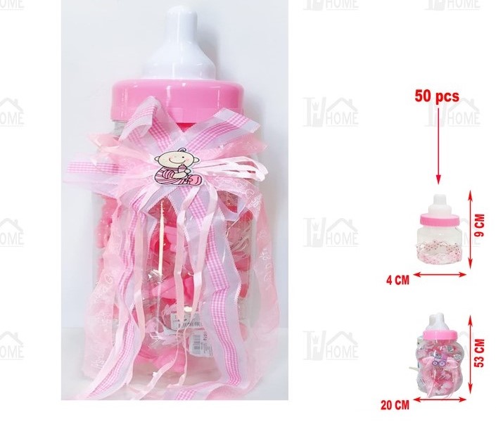 JUEGO BIBERON BABY ROSA 16CM Ø X53CM CON 50 MINIBI