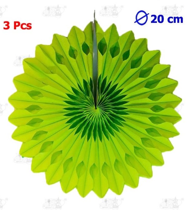 ABANICO PAPEL REDONDO 20 CM 3PCS
