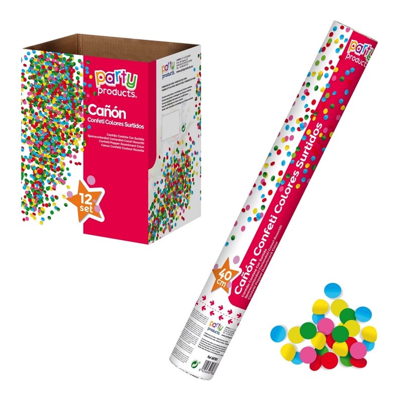 CAÑÓN CONFETI COLORES SURTIDOS 40 CM