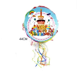 PIÑATA HAPPY BIRTHDAY AZUL CLARO 44CM