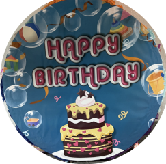 PIÑATA HAPPY BIRTHDAY AZUL TARTA 44CM