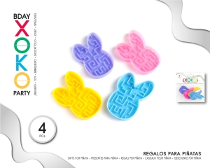 PACK PIÑATA LABERINTOS RABBIT 4PC