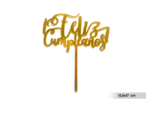 TOPPER TARTA ACRILICO F.CUMPLEAÑO 13.5*17CM