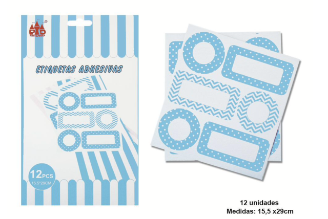 ETIQUETAS ADHESIVAS 12PC AZUL