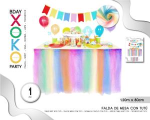 FALDA DE MESA TUL RAINBOW 1.2M*80CMM