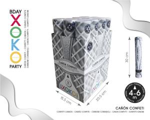CAÑON CONFETTI PLATA 30CM