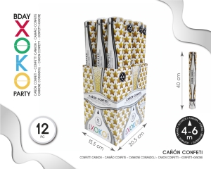 CAÑON CONFETTI STARS ORO  40CM