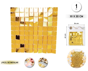 PANEL DE LENTEJUELAS ORO 30*30CM 1PC