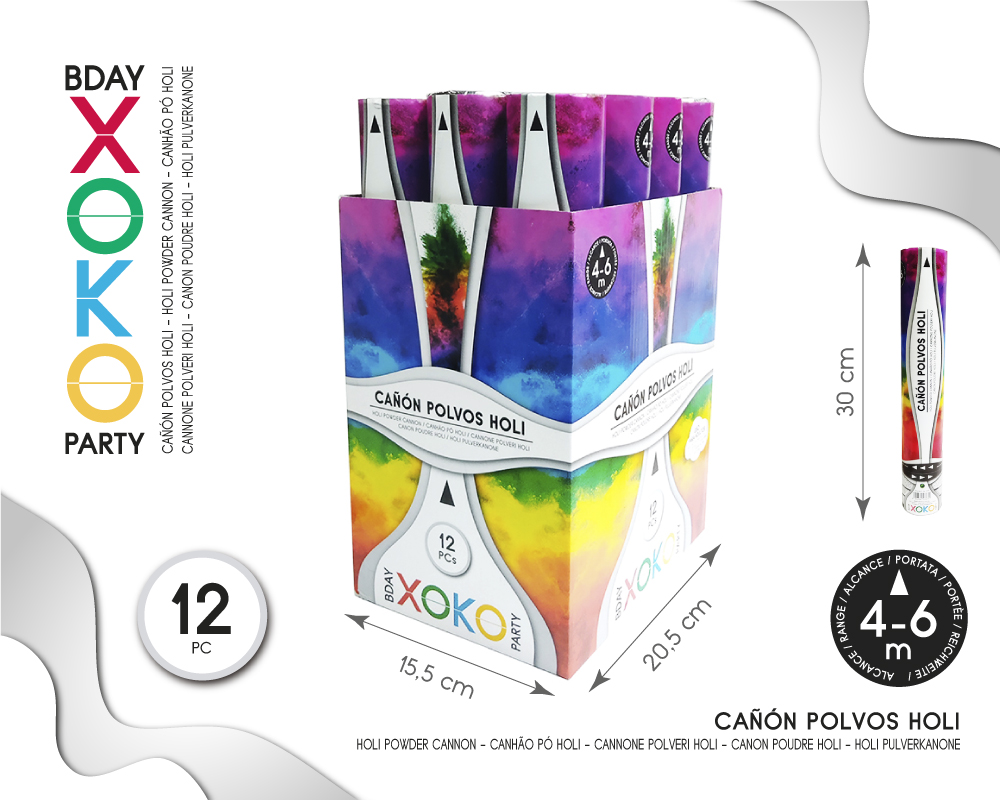 CAÑON DE POLVOS HOLI 30CM