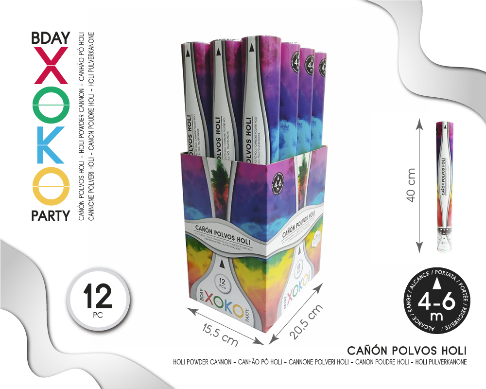 CAÑON DE POLVOS HOLI 40CM