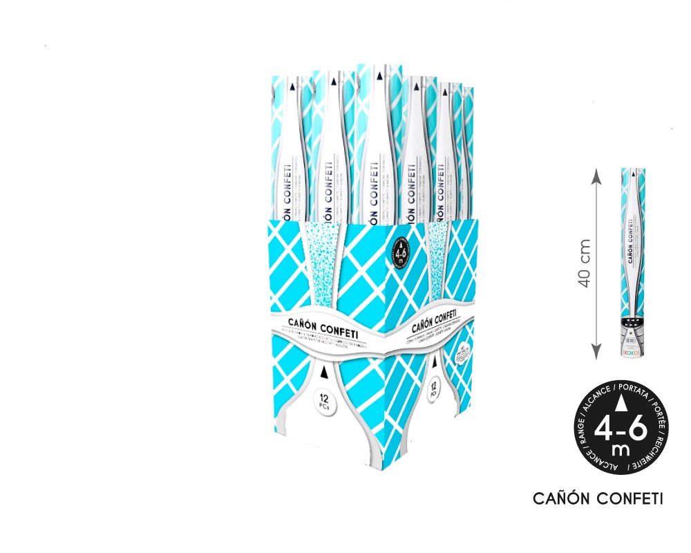 CAÑON CONFETTI AZUL 40CM