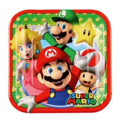 *PLATOS 18CM SUPER MARIO CUADRADO (8u)