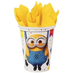 *VASOS PAPEL 250ML MINIONS (8u)