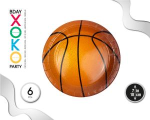 PLATO 18CM BALONCESTO 6PC