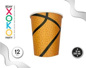 VASO 9OZ BALONCESTO 12PC