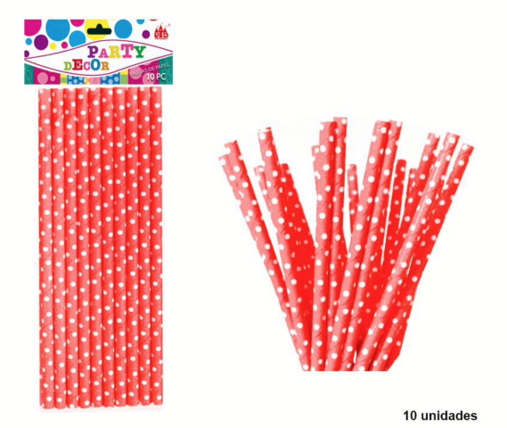 PAJITAS LUNAR 10PC ROJA