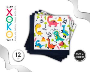 SERVILLETA DINO 12PC