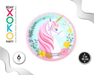 PLATO 18CM UNICORNIO 6PC