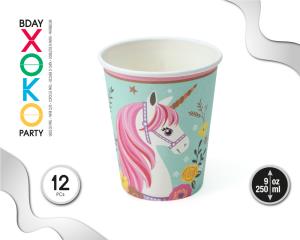 VASO 9OZ UNICORNIO 12PC