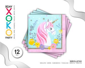 SERVILLETA UNICORNIO 12PC
