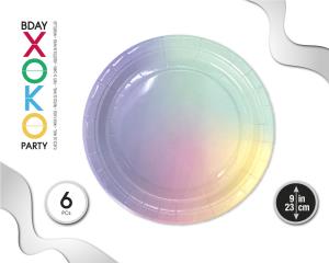 PLATO 23CM RAINBOW 6PC