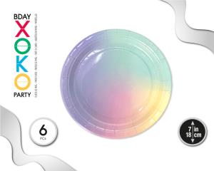 PLATO 18CM RAINBOW 6PC