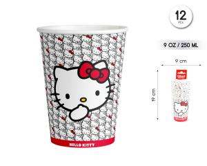 VASO 250ML HELLO KITTY  AZUL ROJO 12PCS