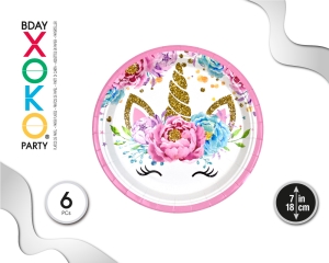 PLATO 18CM UNICORNIO 6PC