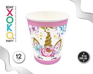 VASO 9OZ UNICORNIO 12PC