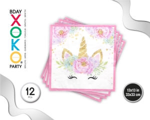 SERVILLETA UNICORNIO 12PC