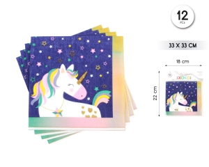 SERVILLETA UNICORN RAINBOW 12PCS