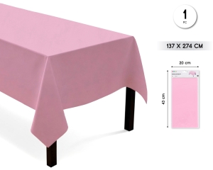 MANTEL ROSA PLASTICO 137*274CM