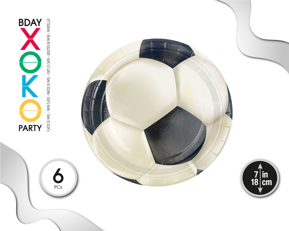 PLATO 18CM BALON FUTBOL 6PC
