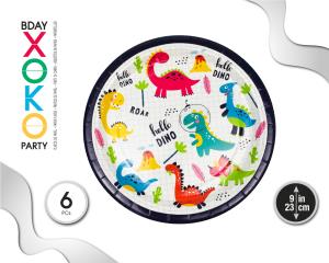 PLATO 23CM DINO 6PC